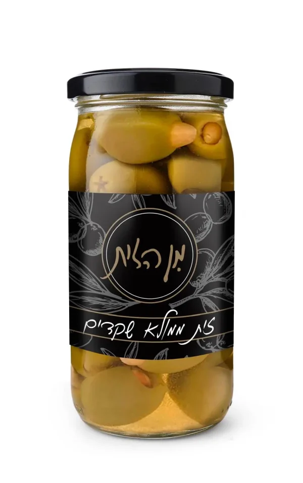 זיתים ירוקים ממולא בשקד מן הזית